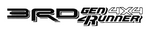 A logo displaying the text '3RD GEN 4RUNNER 4X4'. The font is bold and conveys a sense of adventure and ruggedness, with '3RD GEN' and '4X4' styled in a dynamic manner